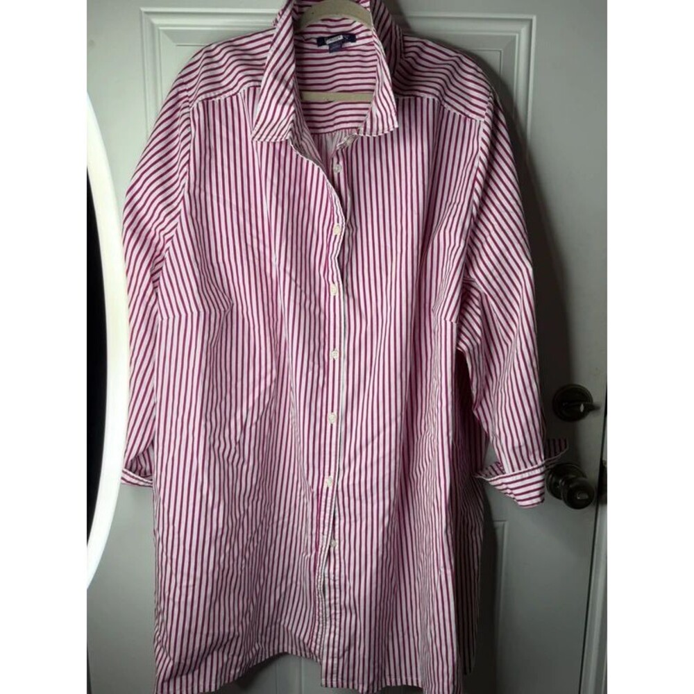 Roman’s Women’s Size 30W Pink White Striped Plus Size Dress